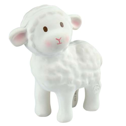Lamb Organic Natural Rubber Teether, Rattle & Bath Toy
