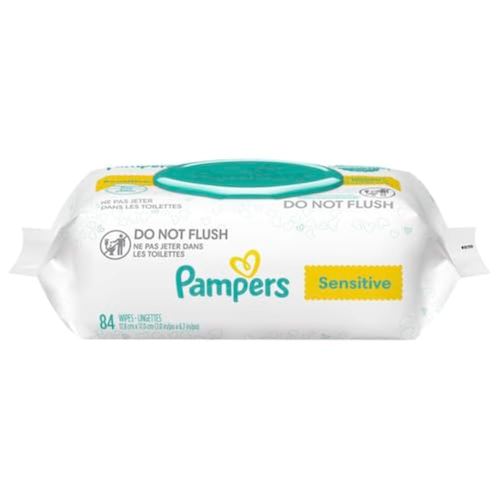 Pampers Baby Wipes Sensitive Perfume Free 1X Pop-Top Pack 84 Count