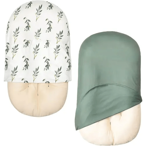 2 Pack Baby Lounger Cover Soft Cotton Slipcover Fits Newborn Lounger for Baby Boys and Girls Infant Lounger Cover (2 Pack Olive Branches)