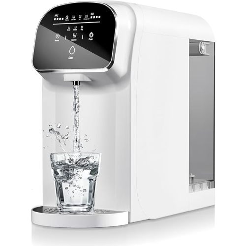 Countertop Reverse Osmosis System Water Filter with UV, 5:1 Pure to Drain, 5 Stage RO Water Filtration, Portable No Installation Water Purifier, Countertop Filtration for Home, Off White