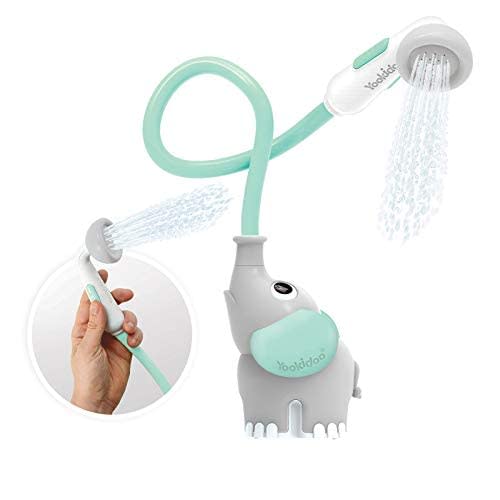 Amazon.com : Yookidoo Baby Bath Shower Head - Elephant Water Pump with Trunk Spout Rinser - Control Water Flow from 2 Elephant Trunk Knobs for Maximum Fun in Tub or Sink for Newborn Babies (Turquoise) : Baby