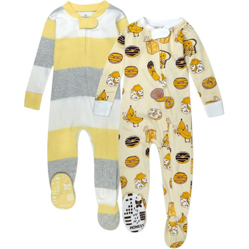 Honest Organic Cotton Snug-Fit Footed Pajama, 2-Pack