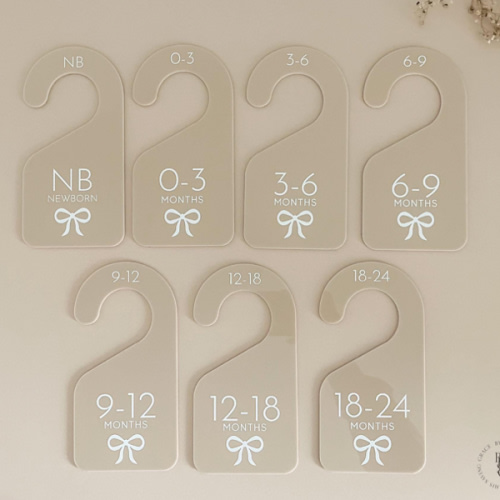 Acrylic Bow Baby Closet Dividers | Closet Dividers Baby | Clothes Size Markers for Babies | Organize Baby’s Closet | Baby Shower Gift Ideas