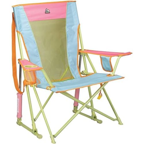 GCI Outdoor Comfort Pro Rocker Camping Chair | Portable Folding Rocking Chair with Durable Armrests & Drink Holder — Sweet Tea