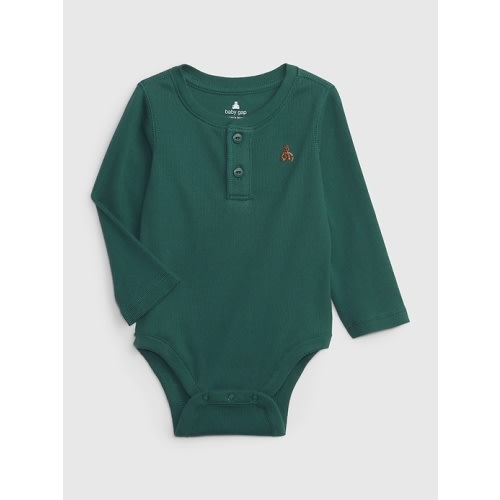 babyGap Mix & Match Organic Cotton Bodysuit in june bug green, size: 3-6 M