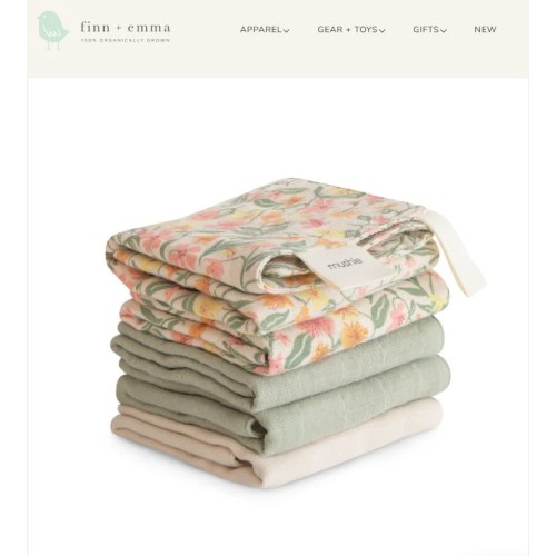 Muslin Cotton Washcloth (Pastel Blooms Combo)