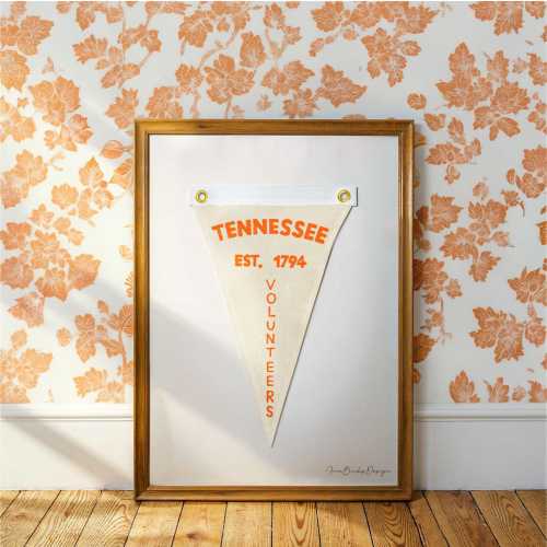 Custom Tennessee University Pennant Flag Unique College Room Wall art Vintage Pennant Trending Popular Wall Art Unique Home Office Decor