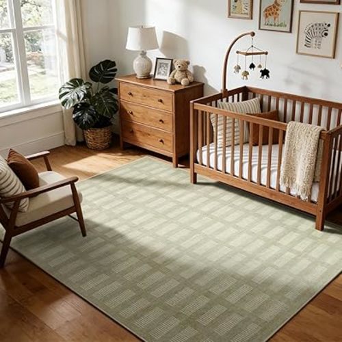 Washable Area Rugs 5'x7', Ultra Soft Carpet for Kids Room,Non-Slip/Low Pile,Stain Resistant, Indoor Carpet for Bedroom Nursery Kids Playroom Office Dining Room Home House Décor