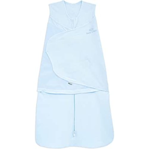 HALO 100% Cotton Sleepsack Swaddle, 3-Way Adjustable Wearable Blanket, TOG 1.5, Baby Blue, Small, 3-6 Months