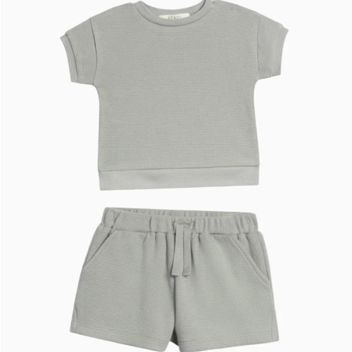 Organic 2 Piece Waffle Tee and Shorts Set