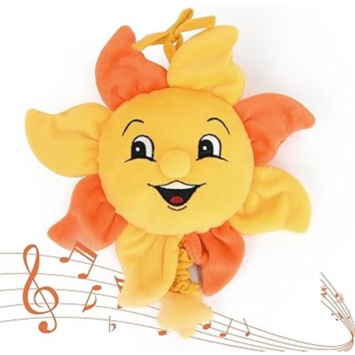 Newborn Baby Musical Toy for Infant 0,3,6,12 Months, Soft Hanging Plush Stroller Toy Gift for 6-12 Months Baby and Kids with You are My Sunshine Music, Brighten Baby's Bed, Car Seat and Room. 25cm.