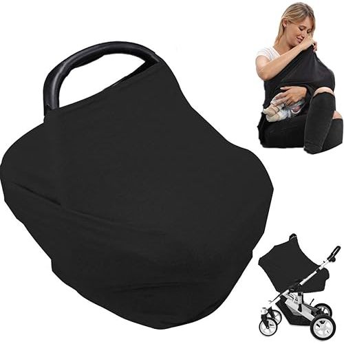 Nursing Cover for Baby Breastfeeding, Newborn Essentials Breathable Car Seat Covers up for Babies Boy Girl Infant Added Privacy for Carseat Canopy New Mom Must Haves Stuff Shower Gifts Registry Search