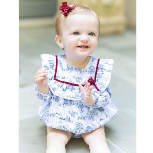 Edgehill Collection x Darby Fallon Clark Baby Girls 3-12 Months Ansley Toile Romper Set