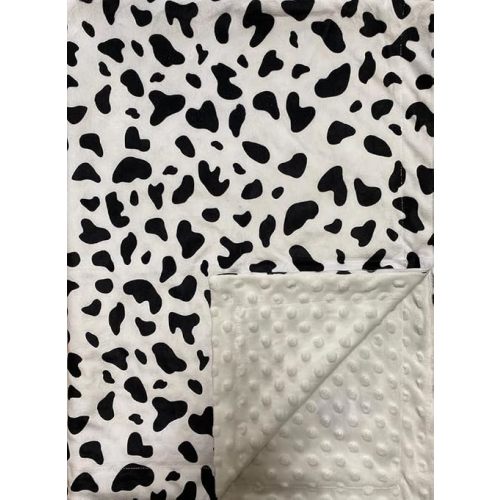 Baby Blanket for Boys Girls Super Soft Double Layer Minky with Dotted Backing Cute Cow Crib Receiving Blanket Bed Throws for Newborns Nursery Stroller Toddler 30 x 40 Inch (Black White Cow)