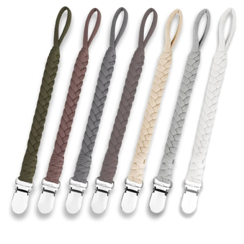 7 Pcs Braided Pacifier Clip, Pacifier Clips for Boys & Baby Girls, Pacifier Holder Clip Binky Clips