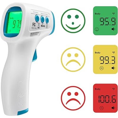 HoMedics Non-Contact Infrared Forehead Thermometer, Clinically Proven Fast Accurate Results, High-Fever Alert with 4-in-1 Readings