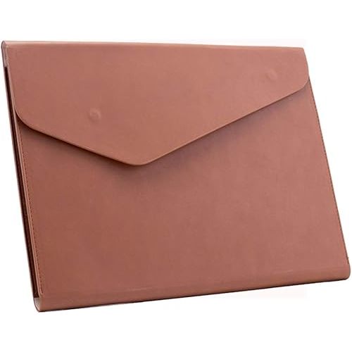 Enyuwlcm PU Leather A4 File Folder Document Holder Waterproof Portfolio Envelope Folder Case with Invisible Magnetic Closure Brown