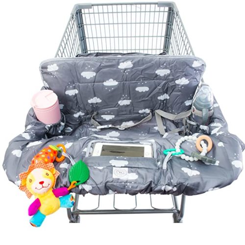 Amazon.com : Lumiere Baby Shopping Cart Cover for Baby and Toddler - 2-in-1 High Chair Cover | 360 Full Protection, Patented Roll-in Style Pouch, Universal Fit, Machine Washable Great Gift Ideas for Mom (Cloud) : Baby