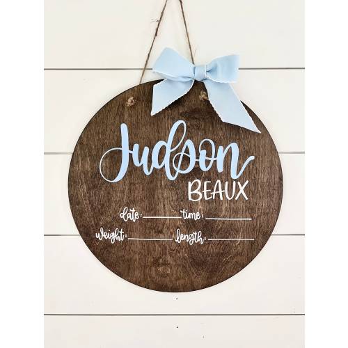 Hospital Door Hanger Boy, Wood Name Sign Baby Boy, Birth Stats Sign, Newborn Name Sign, Personalized Birth Announcement, Newborn Keepsake