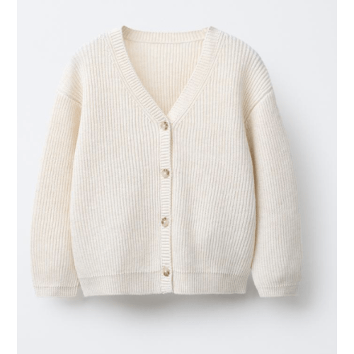 RIB KNIT CARDIGAN - Light beige | ZARA United States