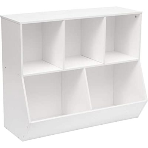 HOOBRO Kids Bookshelf, Bookcase Footboard, Toy Storage Cubby, Children's Toy Shelf, 35.4" L Toy Storage Cabinet, Fit for Children's Room, Playroom, Hallway, Kindergarten, White WT32CW01