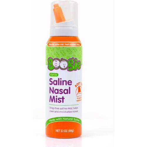 Boogie Saline Nasal Spray Mist for Baby and Kids, Allergy Relief, Nasal Decongestant, Made with Saline, Fresh, 3.1 Ounce (Pack of 1)