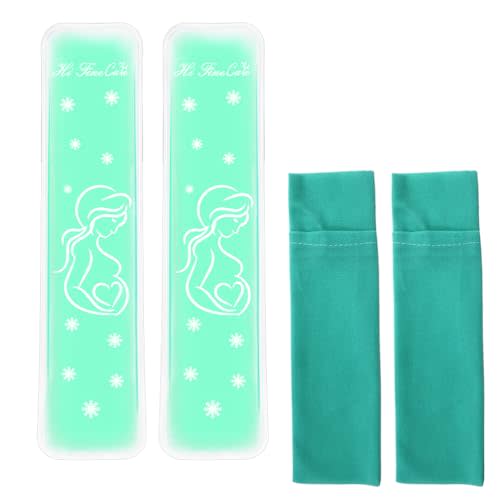 Postpartum Ice Pack, Hot and Cold Pads for After Delivery Essentials, Gel Cooling Pad, Fast Pain Relief Convenient for Perineal Recovery Helps Reduce Swelling (Green, Snow Pattern)