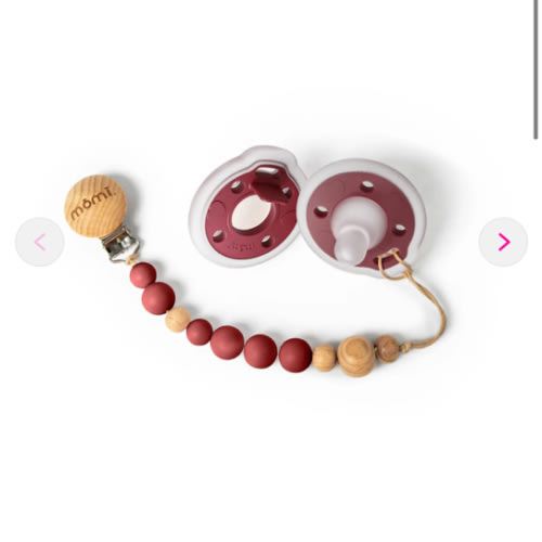 mōmi babypace pacifier gift set - cranberry