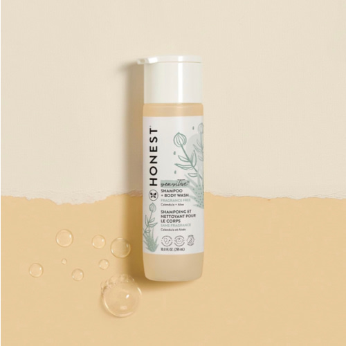 The Honest Company 2-in-1 Cleansing Shampoo + Body Wash, Fragrance Free Sensitive, 10 fl oz