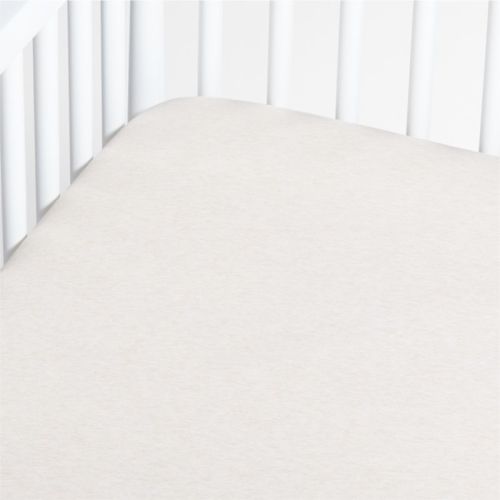 Natural Organic Heathered Jersey Baby Crib Fitted Sheet