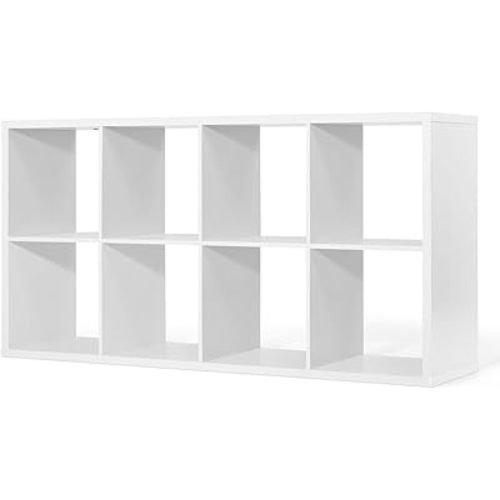 CAPHAUS Sturdy Room 13-Inch Cube Storage Organizer Shelf, with Extra Thick Exterior Edge, Open Storage Shelf Divider, Bookcase, 6-Cube / 8-Cube / 9-Cube, Colors Available in Rustic Grey Oak and White