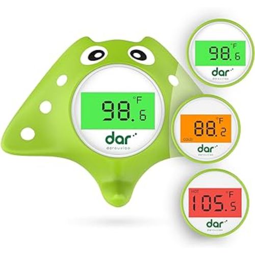Baby Bath Thermometer, Digital Water Temperature Thermometer with 3 Color Backlit and Temperature Warning, Safety Bath Tube Thermometer Floating Toy for Infant, Toddler