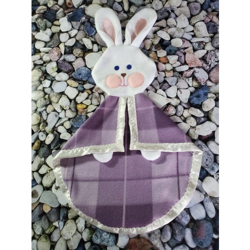 Purple Plaid Bunny Security Blanket / Lovey / Puppet / pattern location may vary /  Fisher Price Look-alike!