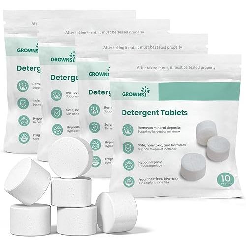 GROWNSY Detergent Washing Tablets 40PCS for Momcozy, Baby Brezza, Papablic, and Griwnsy Bottle Washer, Compatible with All Brands Baby Bottle Washers