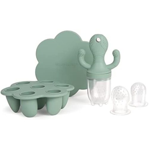 Little Twig Baby Fruit Feeder Pacifier Teether | Baby Food Freezer Tray with Lid | BPA Free Silicone Freezable Teether | Feeding Set for Breast Milk Ice Cubes, Baby Food, Vegetable Fruit Purees