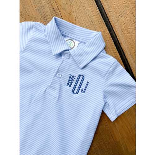 Embroidered baby or toddler collared romper, Personalized kids clothes