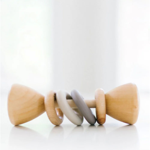 Organic Silicone + Wood Rattle