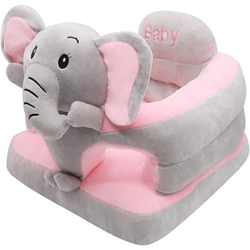 vocheer Sit Me Up Floor Seat for Baby Chair for Sitting Up Support Seat Sofa Plush Animal Shaped Baby Learning to Sit Chair for 3-24 Months Girls and Boys, PP Cotton Full Filling,Elephant