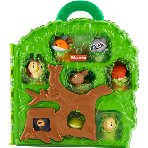 Fisher-Price Little People Forest Friends Carry Case Toddler Playset with Figures, 9 Pieces