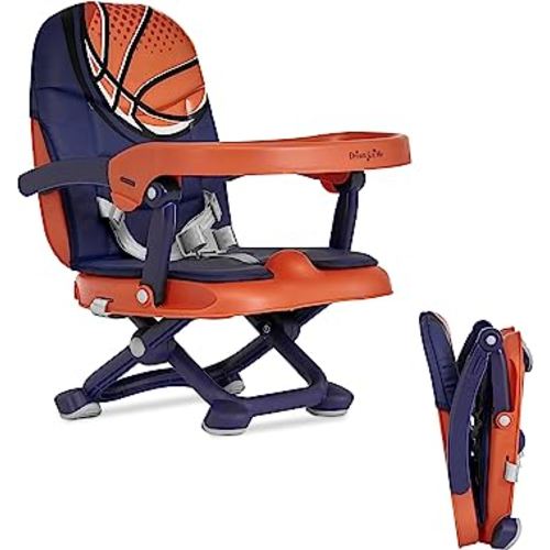Dream On Me Munch N Go Booster Seat for Dining Table, Lightweight Compact Fold Travel Booster Seat, 3-in-1 Convertible, Four Level Height Adjustment and Easy Tray Removal