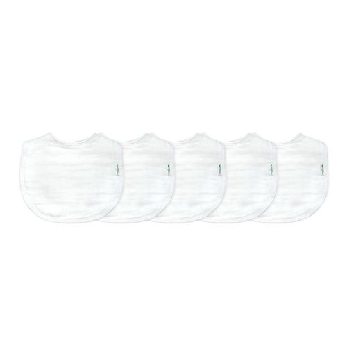 Green Sprouts Organic Cotton Muslin Bibs 5pk (Color: White)