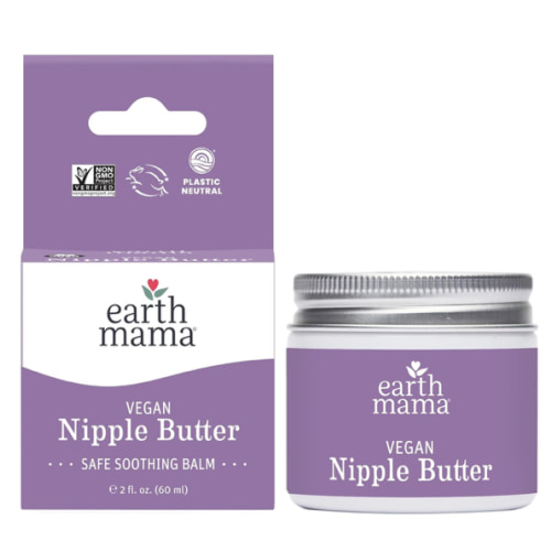Earth Mama Vegan Nipple Butter | Cruelty-Free Breastfeeding Cream for Nursing Mamas | No Lanolin, 2-Ounce