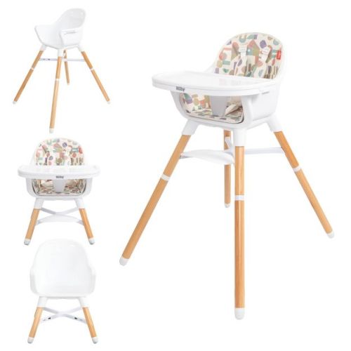 Nuby 4-in-1 Baby Standard High Chair Seat with Removable Tray - Geometric Prints