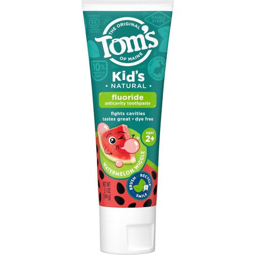 Tom's of Maine Natural Children's Fluoride Toothpaste, Watermelon, 5.1 oz
