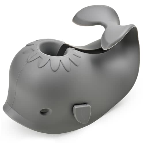Mandoo Faucet Cover Bathtub Baby, Bath Spout Cover for Baby, Bath Faucet Cover for Kids, Tub Spout Cover Bathtub Faucet Cover Kids Safety, Protection Baby Universal Bath Silicone Toys Whale Grey
