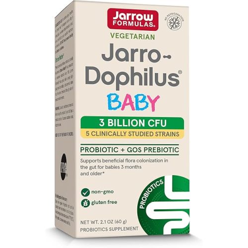 Jarrow Formulas® Jarro-Dophilus® Baby Probiotic + GOS Prebiotic, Dietary Supplement, Gut Support for Babies, 2.1 oz Powder, 60 Day Supply