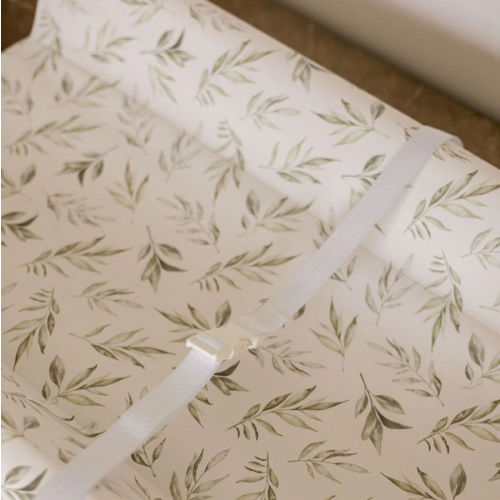 Linen Leaves Wipeable Contour Change Pad