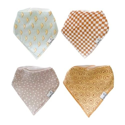 Copper Pearl 4 Pack Soft Cotton Baby Bibs (Color: Vance)