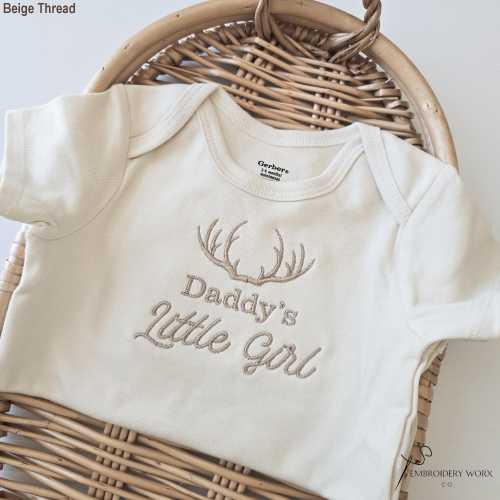 Embroidered Daddy's Little Girl ONESIES® brand Baby Coming Soon Pregnancy Announcement ONESIES®  Daddy's Girl Hunting Bodysuit D40