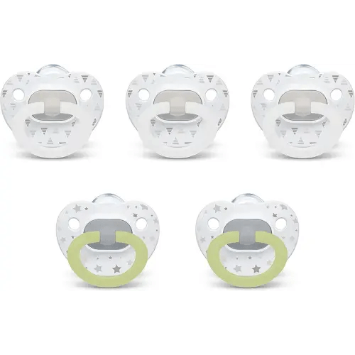 NUK Comfy Orthodontic Pacifiers, Timeless Collection, 0-6 Months, 5 Count